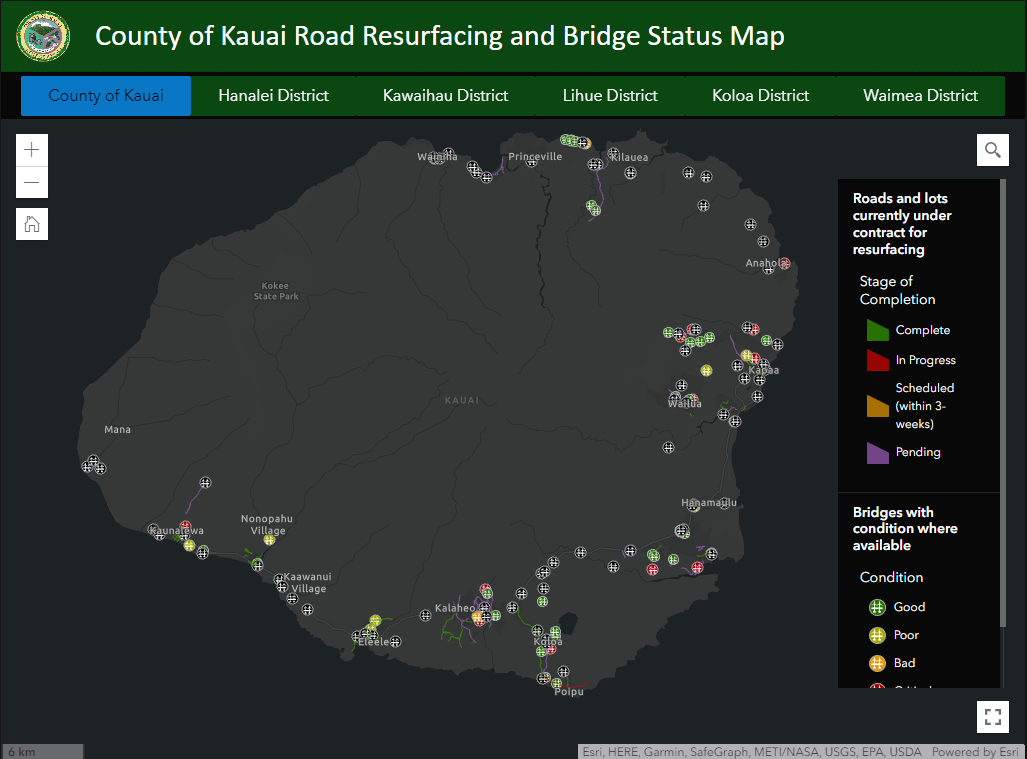 IWRR and Bridge Status Map Screenshot