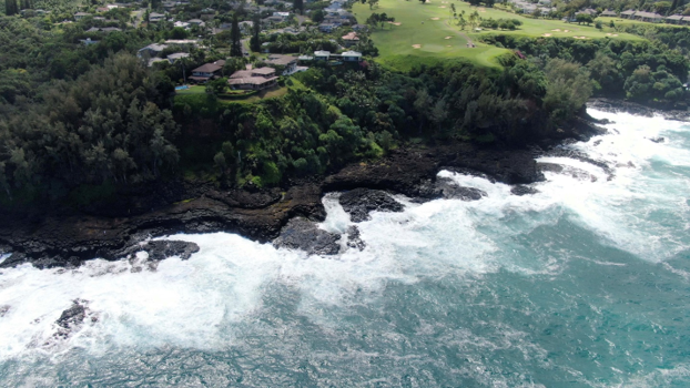 Aerial photo of Queen's Bath.