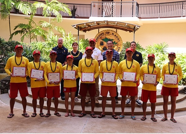 The Kaua‘i Ocean Safety Bureau, in partnership with the Okinawan Lifesaving Association, held a special certificate ceremony