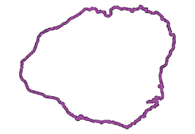 purple outline of Kauai Island