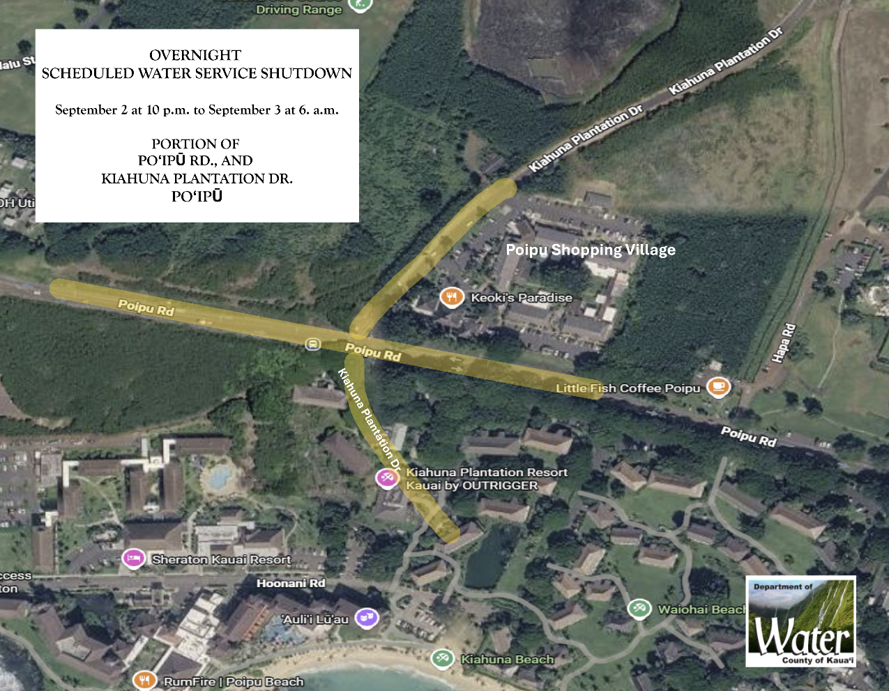 scheduled shutdown Poipu Kiahuna Plantation Dr sept 2 final.png