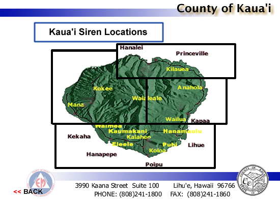 Kauai Siren Locations map image