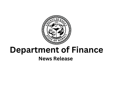 Finance Department News Release