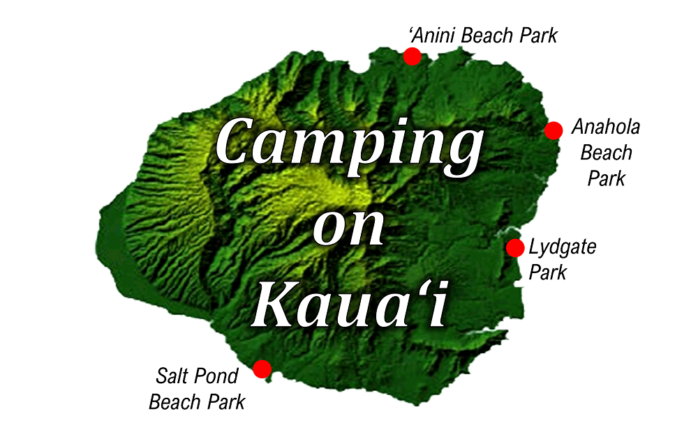 camping on kauai - map of camping locations