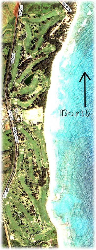 aerial photo of Wailua golf course