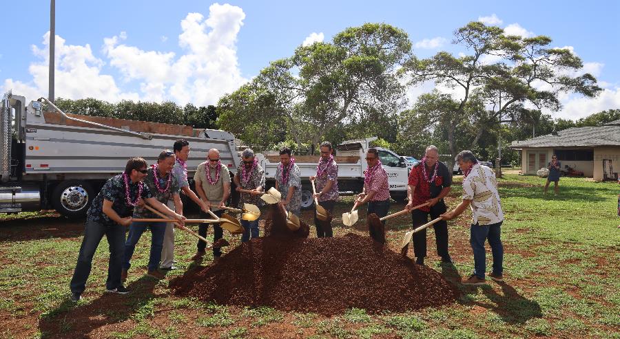 County officials and contractors break ground on the Po‘ipū Road Safety and Mobility Project.