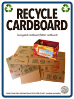 cardboard recycle sign