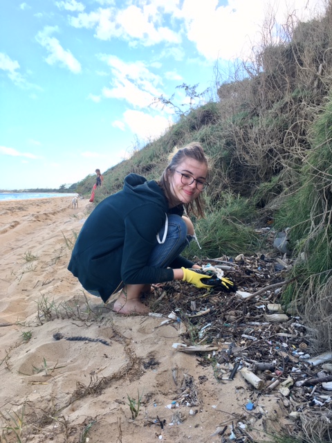 Beach clean up by Girl Scout Troop 775 