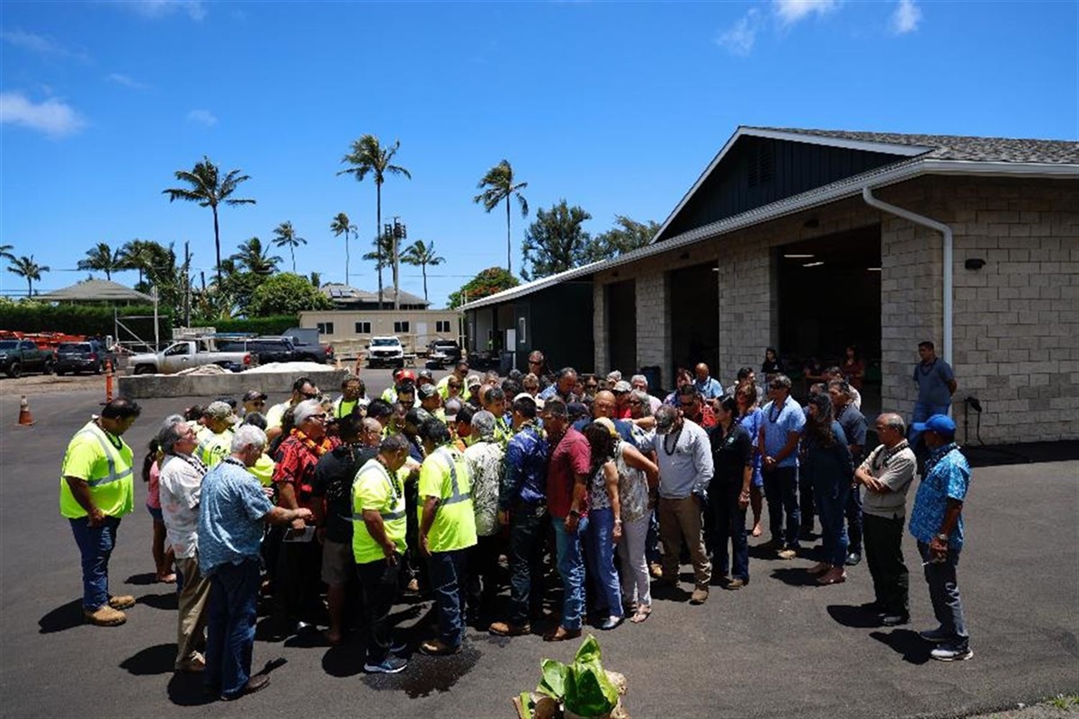 Blessing held for Hanalei Base Yard Office and Garage project Thursday