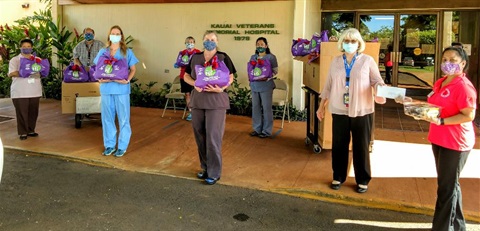 Care package delivery to Kauai Veterans Memorial Hospital.